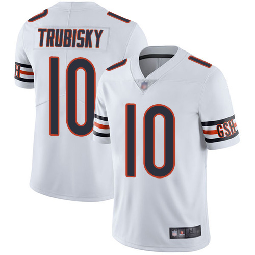 Chicago Bears Limited White Men Mitchell Trubisky Road Jersey NFL Football #10 Vapor Untouchable